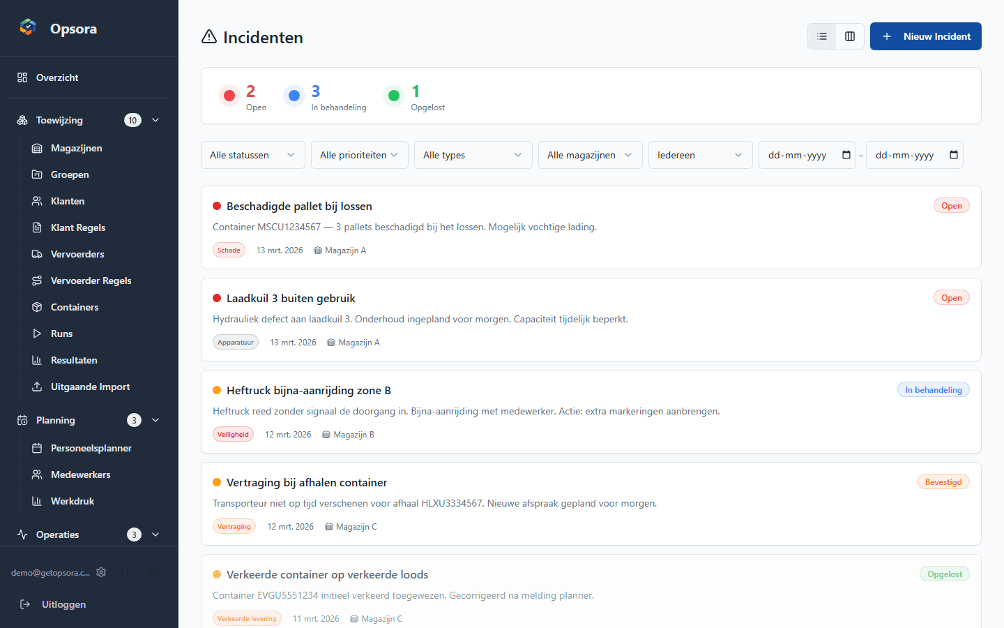 Opsora Incident Manager — Grip op afwijkingen