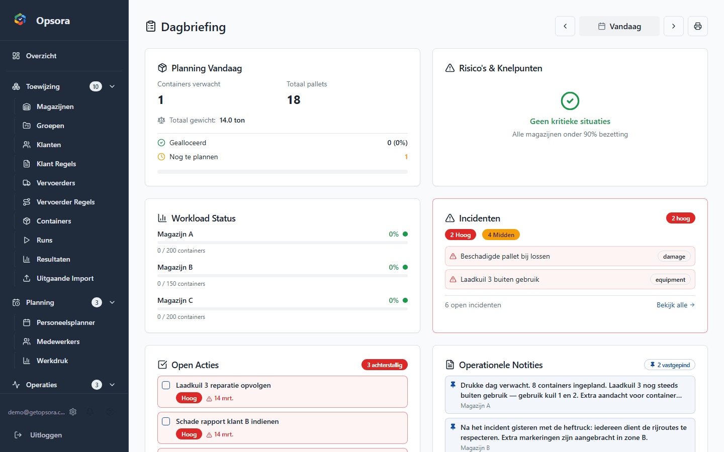 Opsora Daily Briefing — Elke dag een rustige start